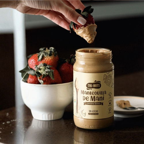 fresa con mantequilla de maní